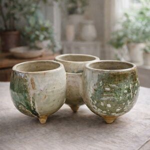 Earth Trinity Ceramic Planter – Handcrafted Stoneware Vessel